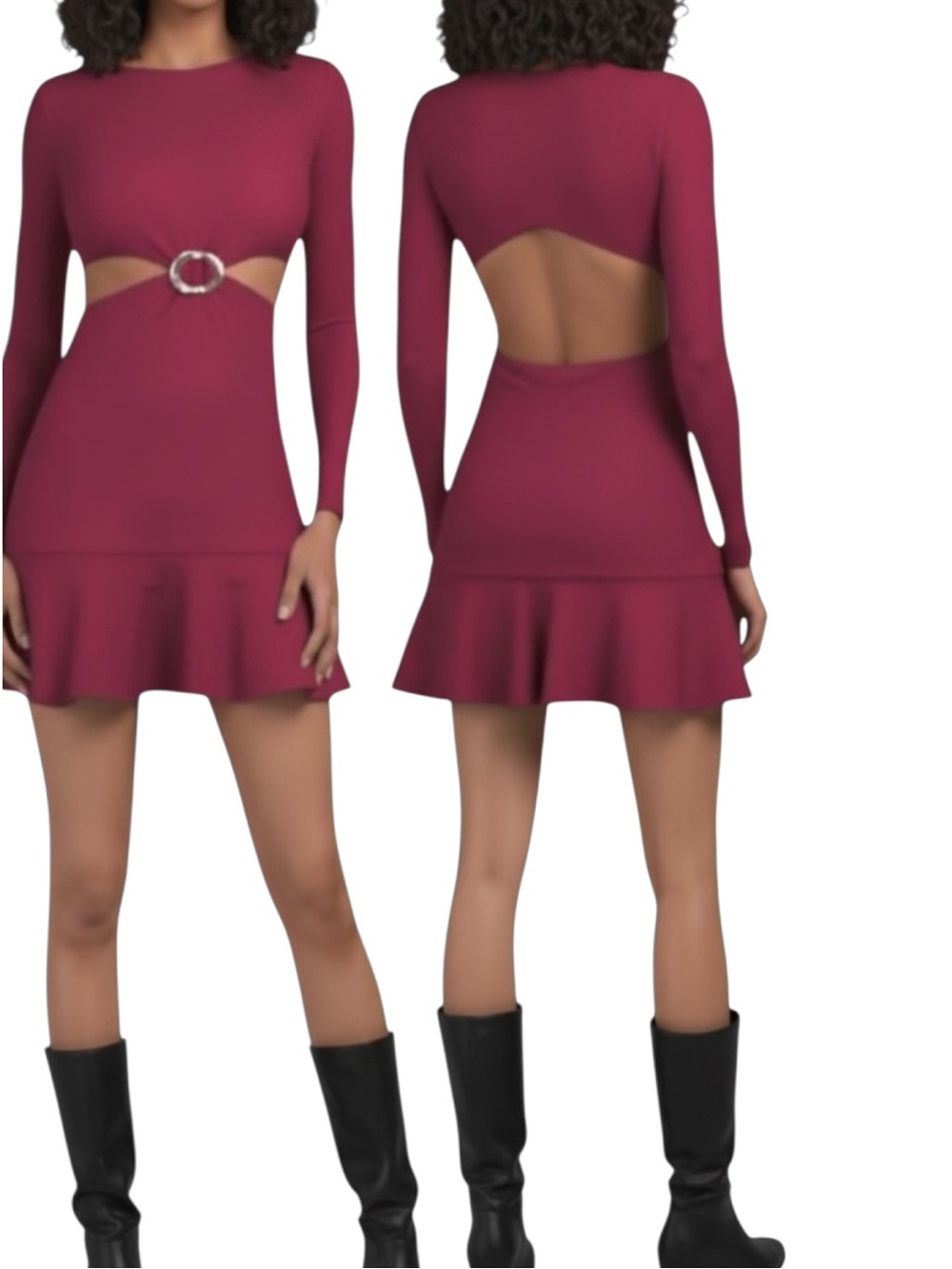 PatBo Grace Knit Cut Out Sides Mini Dress NWT